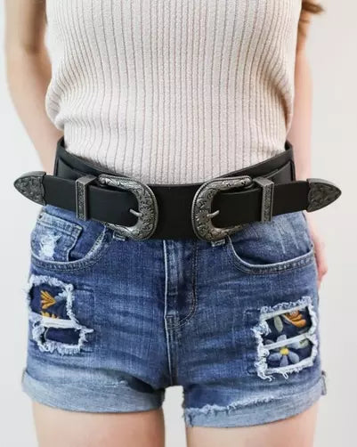 Western Double Buckle Belt