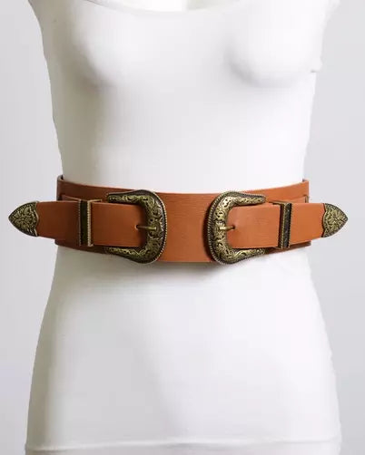 Western Double Buckle Belt