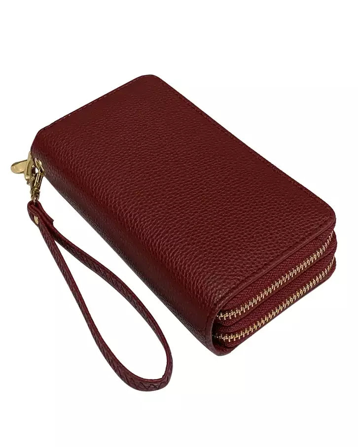 Wristlet Double Zipper Wallet