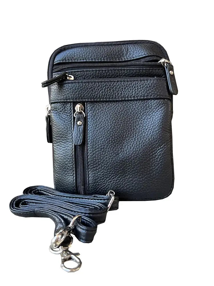 Leather Compact Crossbody Purse + Belt Bag