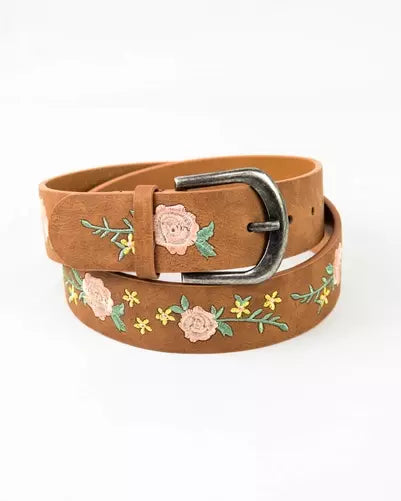 Floral Horse Shoe Buckle Belt