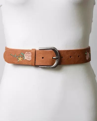 Floral Horse Shoe Buckle Belt