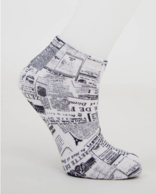 French News Ankle Bamboo Socks π