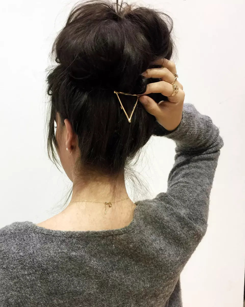 Geometric Silver Hair Clip