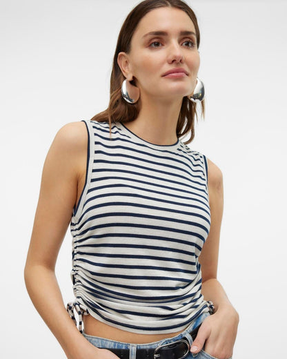 The Holly Striped Side Tie Top