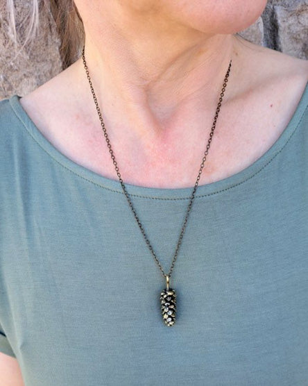 Large Pine Cone Gold Necklace