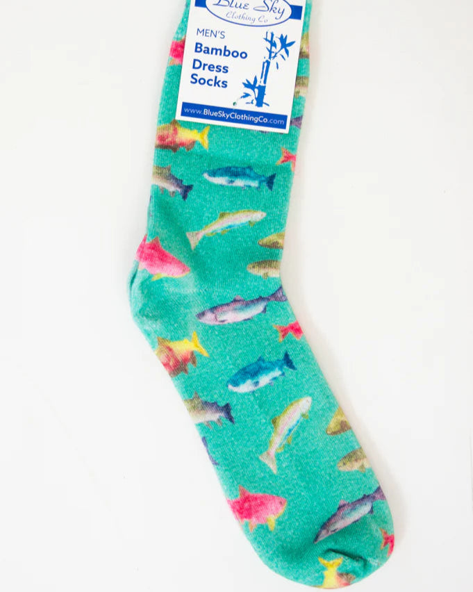 Canadian Salmon Men's Bamboo Dress Socks 🍁