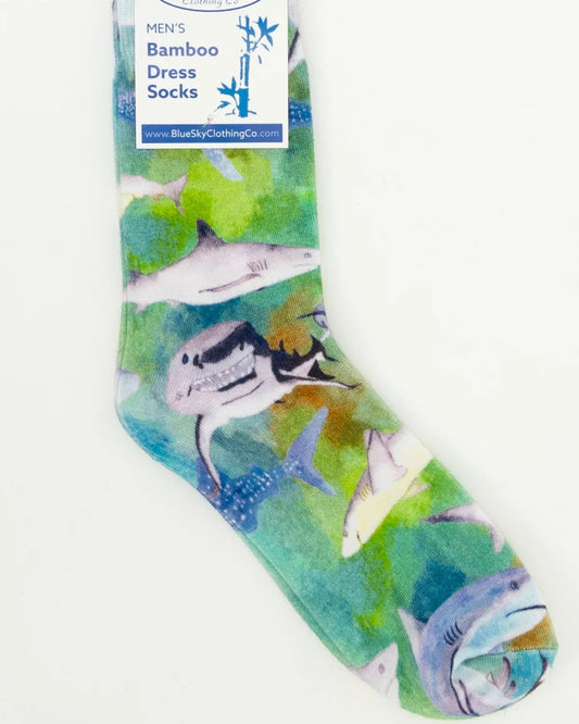 Shark Men's Bamboo Dress Socks 🍁