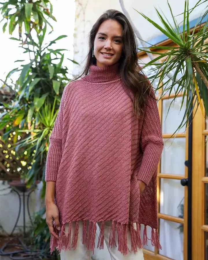 The Roll Neck Poncho Sweater - 4 COLORS