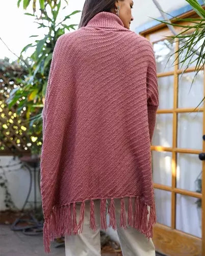 The Roll Neck Poncho Sweater - 4 COLORS