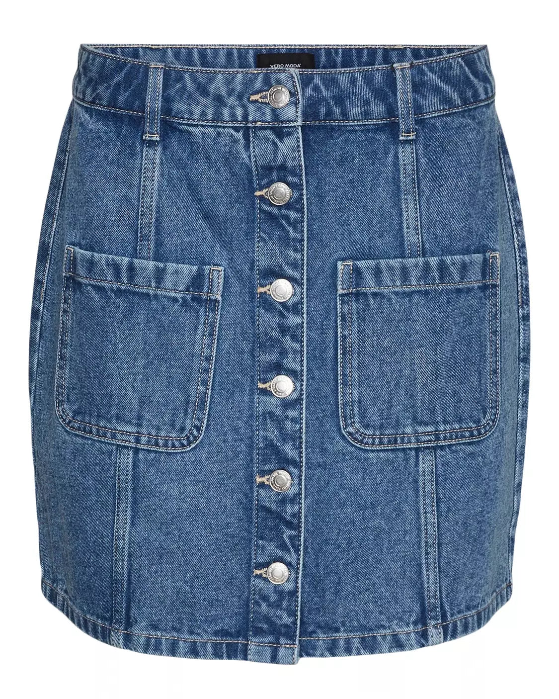 The Sasjo Short Denim Pocket Skirt