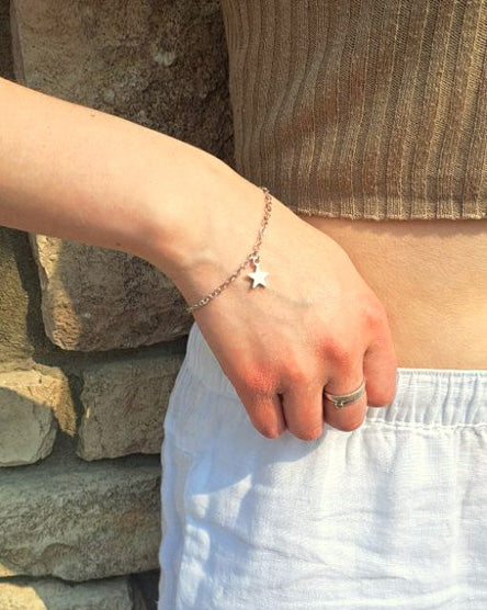 Star Silver Charm Bracelet