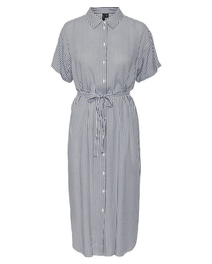 The Bumpy Striped Shirt Dress