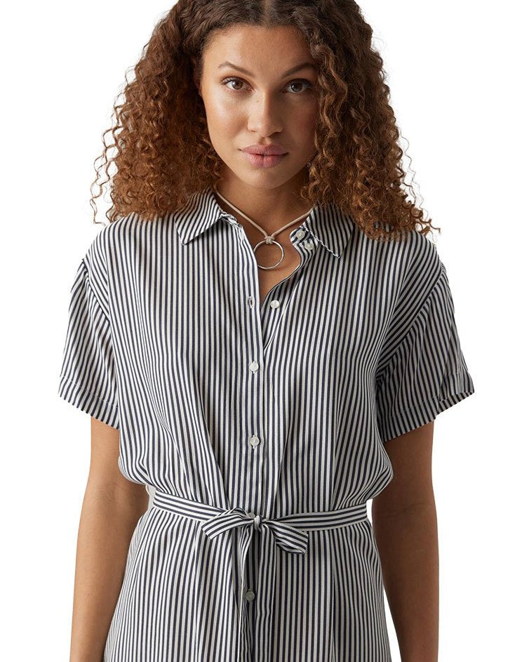 The Bumpy Striped Shirt Dress