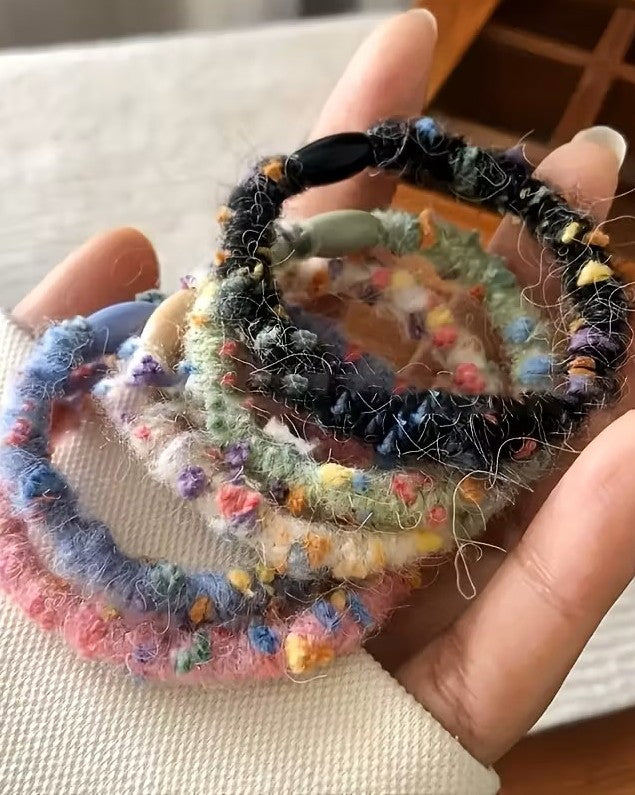 Colorful Wool Scrunchies - 3 pack