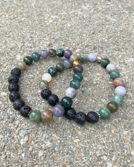 indian agate + lava stone diffuser bracelet