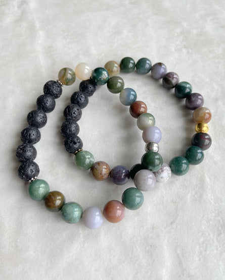 indian agate + lava stone diffuser bracelet