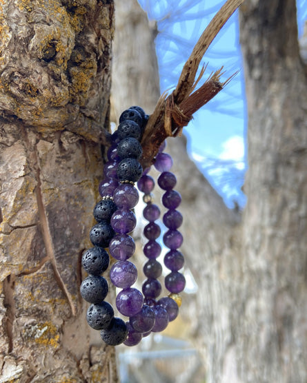 amethyst + lava stone diffuser bracelet