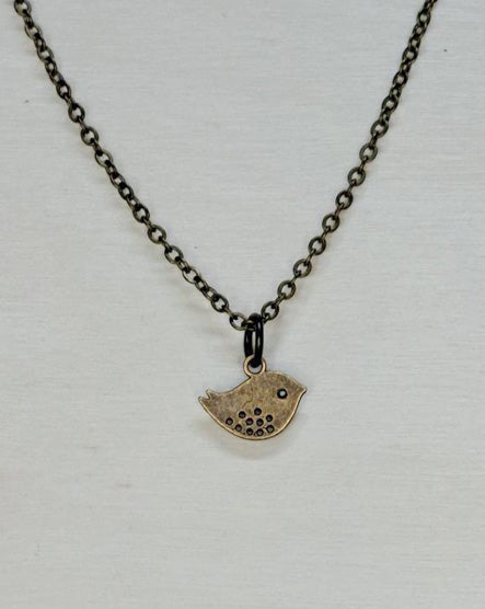 Bird Brass Short Necklace