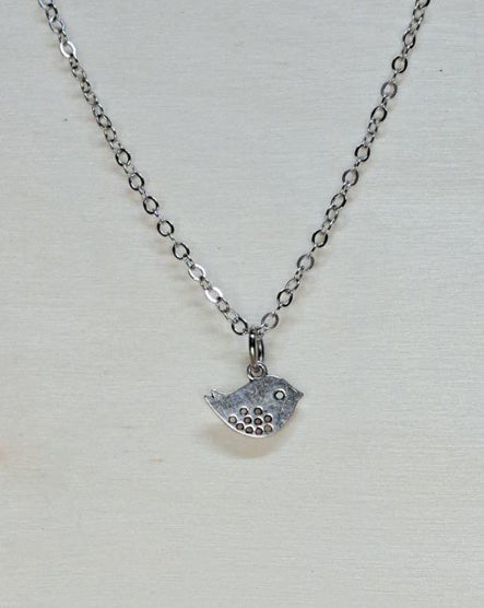 Bird Silver Short Necklace