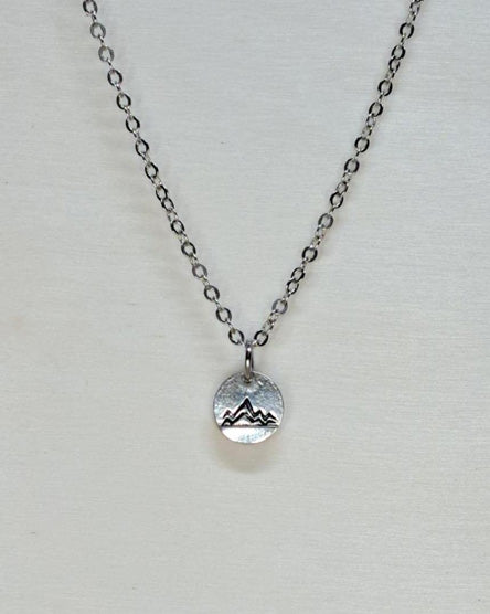 Mountain Range Silver Short Necklace