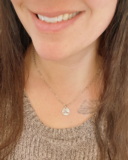 Mountain Range Silver Short Necklace