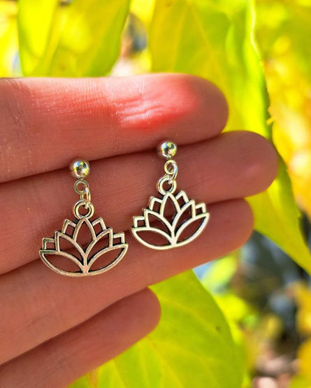 Lotus Silver Stud Earrings