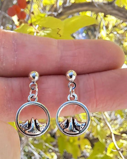 Mountain Silver Stud Earrings