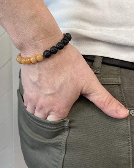 red aventurine + lava stone diffuser bracelet