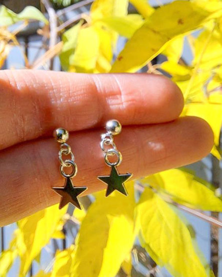 Star Silver Stud Earrings