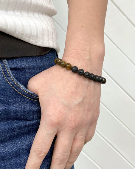 tiger's eye + lava stone diffuser bracelet