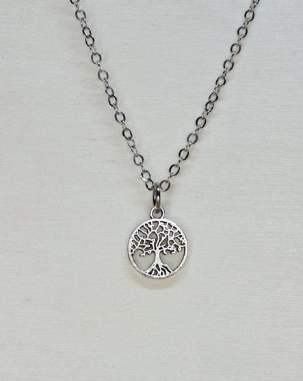 Tree Of Life Silver Short Necklace