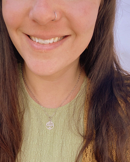 Tree Of Life Silver Short Necklace