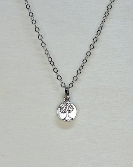 Tree Silver Short Necklace