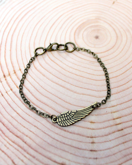 eagle wing antique brass bracelet