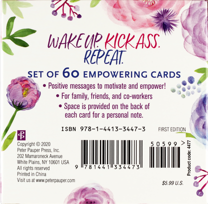 "Wake Up, Kick Ass, Repeat" Empowering Cards (60 pack)