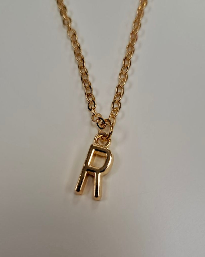 Gold Initial Charm Necklace