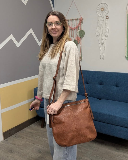Textured Hobo Crossbody Purse - 2 COLORS 🍁