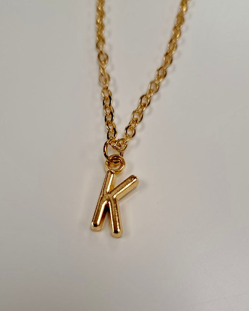 Gold Initial Charm Necklace