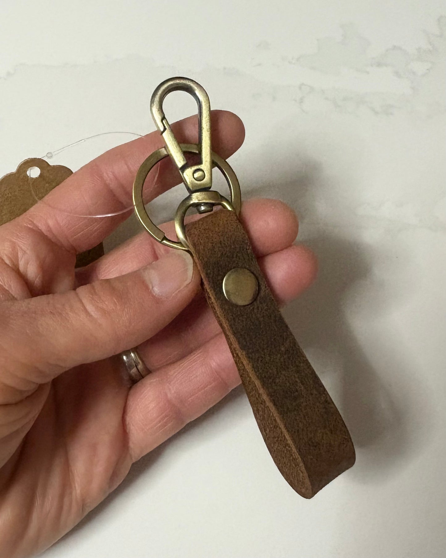 Genuine Leather Carabiner Keychain