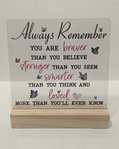Always Remember Table Sign
