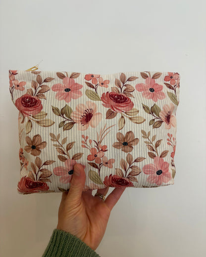Garden Flowers Corduroy Cosmetic Bag