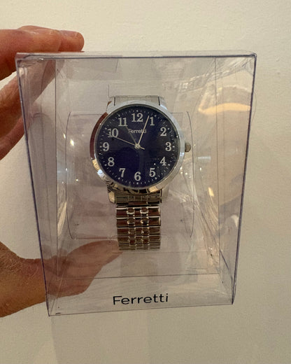 Unisex Silver + Blue Expansion Watch