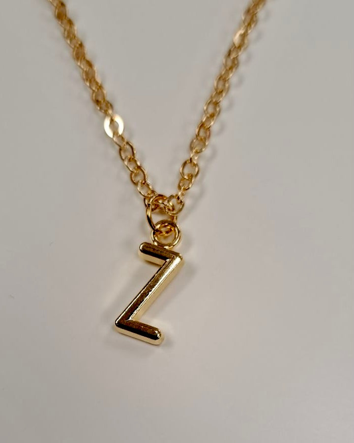 Gold Initial Charm Necklace