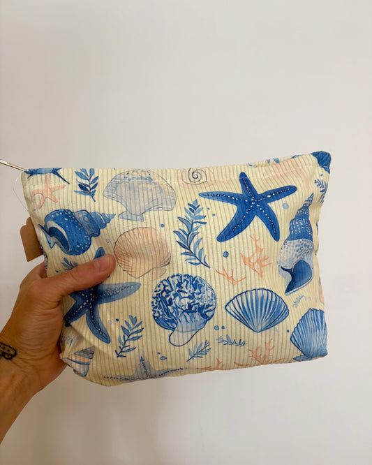 Sea Shell Corduroy Cosmetic Bag
