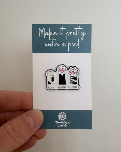 "Rock Paper Scissors" Enamel Pin
