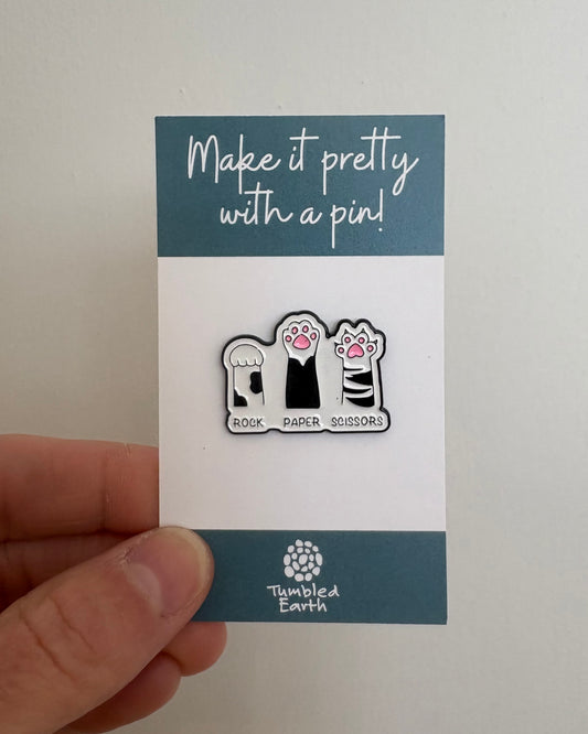 "Rock Paper Scissors" Enamel Pin