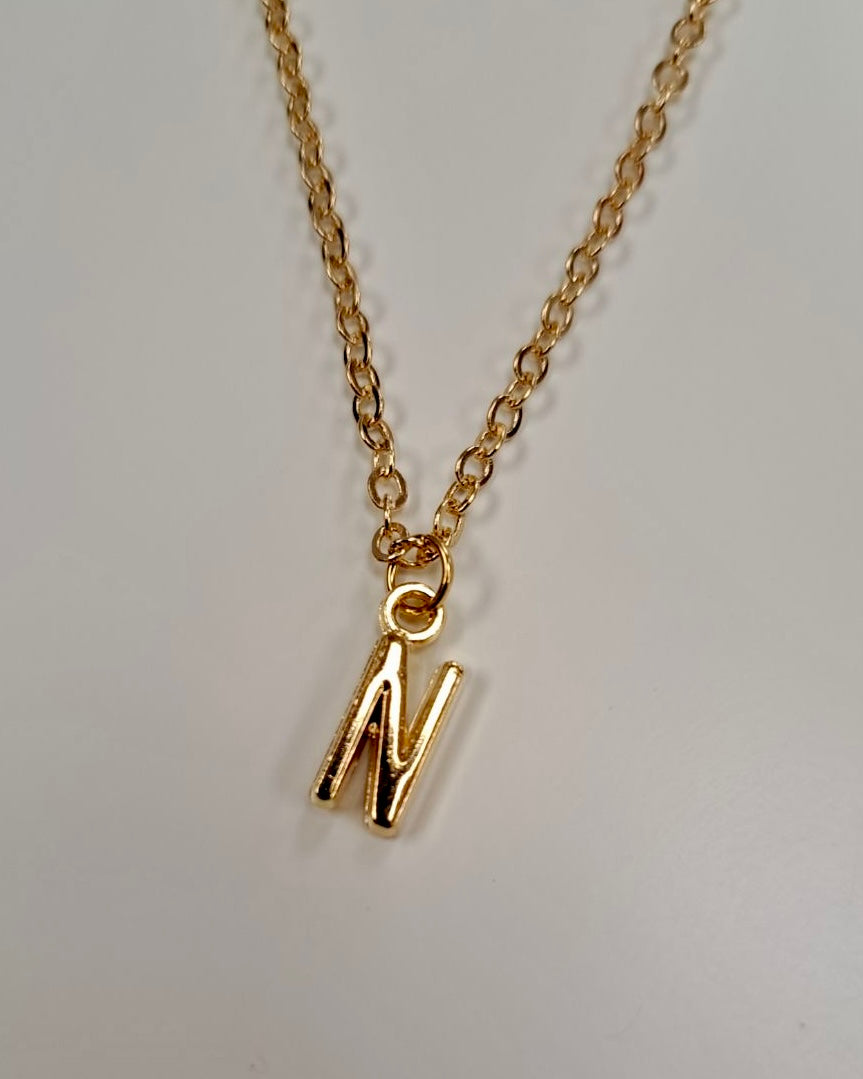 Gold Initial Charm Necklace