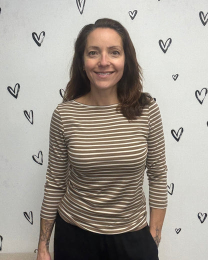 The Fiona 3/4 Boatneck Top - 2 COLORS