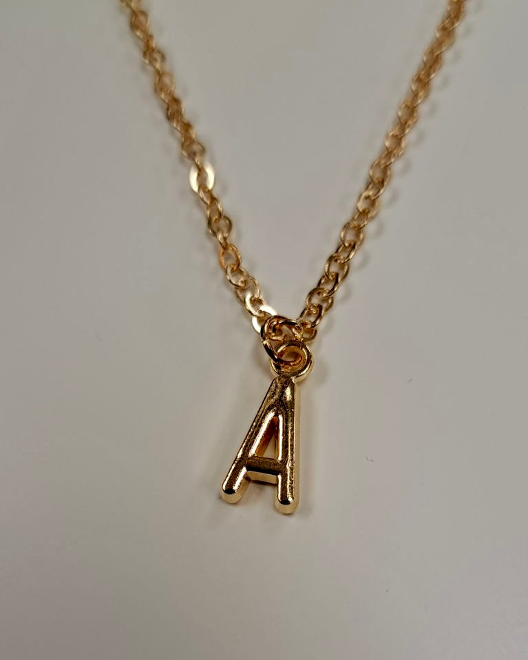 Gold Initial Charm Necklace